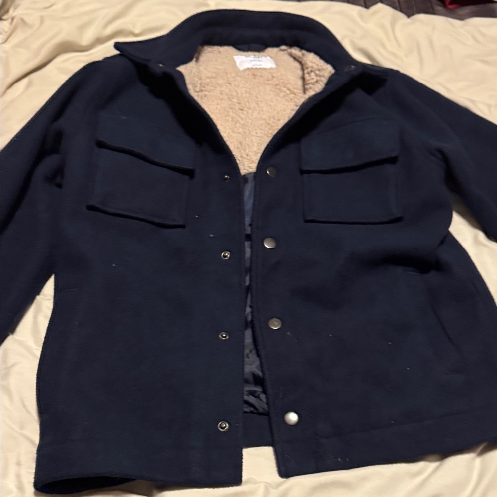 GAP Kids Navy Pea Coat with Fleece Lining